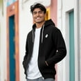 thumbnail image 4 of Dalix Ghost Embroidered Zip Hoodie Fleece Long Sleeve Pocket Warm Soft Mens in Black 2XL XX-Large, 4 of 5