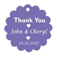 thumbnail image 1 of 100 PCS Personalized Thank You Hang Tags Custom Wedding Party Favors Round Scallop Edges Gift Paper Tags, 1 of 1