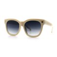 thumbnail image 5 of Womens Floral Star Metal Stud Jewel Arm Boyfriend Horn Rim Rectangle Sunglasses Ivory - Smoke, 5 of 8