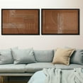 thumbnail image 2 of PixonSign Framed Wall Art Set Mid-Century Brown Polygon Landscape Abstract Canvas Prints Geometric Splicing Modern Art Decoration Minimalist for Living Room, Bedroom, Office - 24"x36"x2 Black, 2 of 5