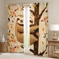 thumbnail image 2 of Castle Fairy Cartoon Sloth Black Out Curtains for Kids Teens,Kawaii Flowers Animal Curtains Pack of 2 (42x63 Each),Dreamy Princess Bedroom Curtains,Luxury Bedroom Decor, 2 of 6