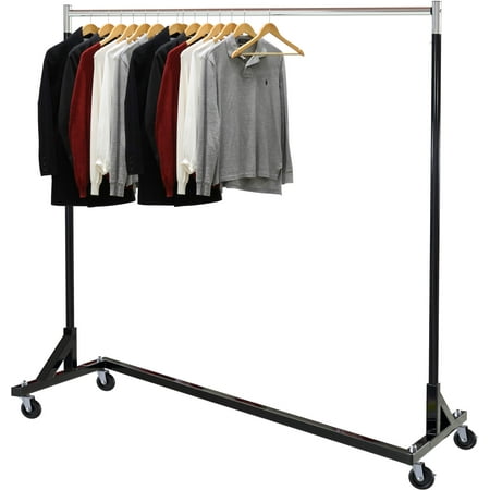 Simple Houseware Commercial Grade Z-Base Heavy Duty Clothing Rack  400 lb Load  Black