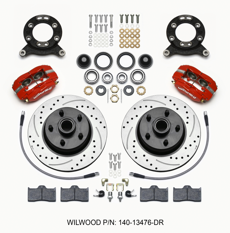 Wilwood Forged Dynalite-M Front Kit 11.30in 1 PC Rotor&Hub Drill-Red