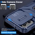 thumbnail image 3 of Cowithday for Motorola Moto G Stylus 5G (2023) Case with Slide Camera Cover, [Full Camera Protection] [Magnetic Rotated Kickstand] Military Grade Shockproof Heavy Duty Case Cover, Blue, 3 of 8