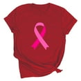 thumbnail image 2 of VKOYWKM Breast Cancer Survivor Shirts Women Breast Cancer Awareness Tshirt Pink Ribbon Inspirational Breast Cancer Crew Neck Short Sleeve Tee Tops, 2 of 3