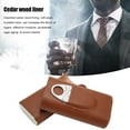 thumbnail image 4 of Cigar Humidor Box, Brown Hold 3  Cedar Wood Liner Portable PU Leather Cigar Humidor  For Travel, 4 of 8