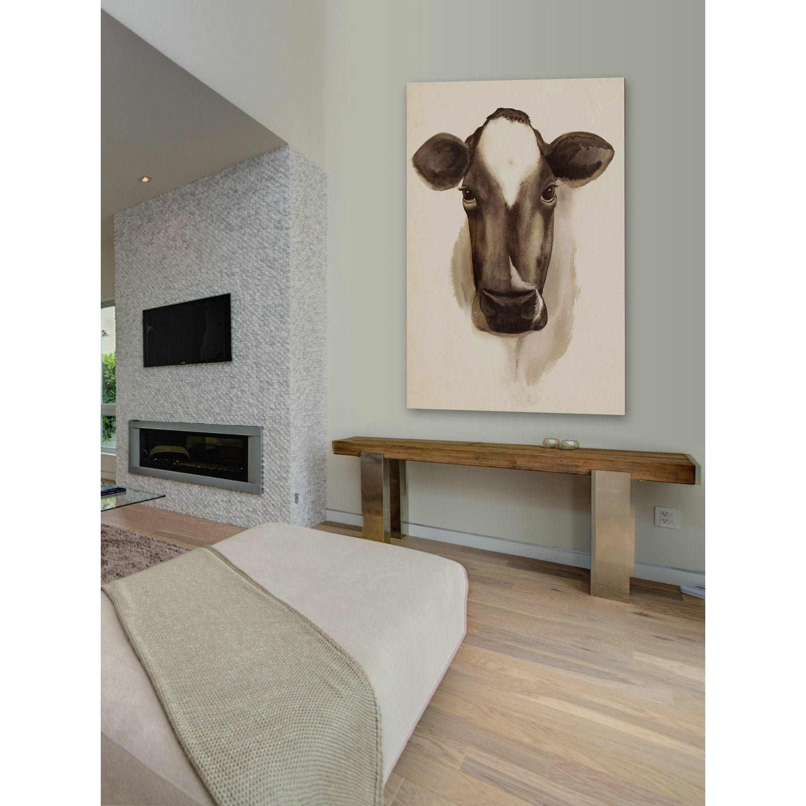 Marmont Hill Bovine Stare II Painting Wall Art Print