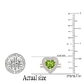 thumbnail image 4 of Dazzlingrock Collection 8mm Heart Peridot & Round White Diamond Double Halo Engagement Ring Set for Women (0.65 ctw, Color I-J, Color I1-I2) in 18K Rose Gold, Size 5, 4 of 5