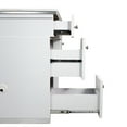 thumbnail image 4 of NAPA Manicure Table, Nail Station for Beauty Salon Furniture & Equipment, Marble Top & 1UV Hole, Modern White/Silver, 4 of 8