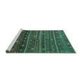 thumbnail image 2 of Ahgly Company Machine Washable Indoor Square Abstract Turquoise Blue Contemporary Area Rugs, 5' Square, 2 of 4