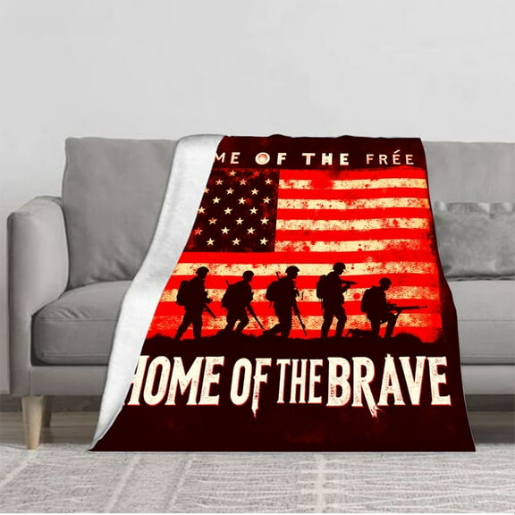 Patriotic Flannel Blanket - Soft & Cozy with Distressed American Flag Design Perfect for Sofa Travel Bed & Chair