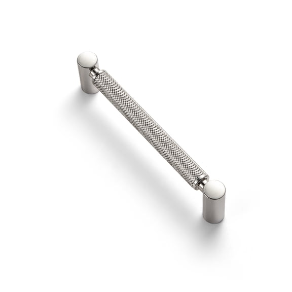 Goo-Ki 12 Pack 5''(128mm) Hole Center Satin Nickel Cabinet Pulls, Zinc Alloy Knurled Grip Cabinet Handles for Drawer,Dresser,Cupboard Wardrobe Cabinet