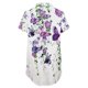 thumbnail image 4 of Moda mujer solapa impresión botón frontal cárdigan manga corta camisa Tops abrigo Pompotops qwe20260, 4 of 5