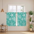 thumbnail image 2 of Teal Coastal Tier Curtains 54 Inch Length, Nautical Beach Starfish Coral Summer Cafe Short Curtains for Bathroom Over Sink, Small Kitchen Curtain Light Filtering Tiered Drapes 2 Panels 27.5"Wx54"L, 2 of 8