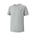 thumbnail image 2 of YLSDY Fashion Mens Casual Short Sleeve T-Shirts Crew-Neck Soft Lightweight Textured Tee Drop Sleeves Workout Shirt Lounge Sleepwear Gray L, 2 of 8