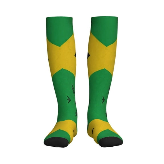 Jamaica Flag Jamaican Compression Socks for Women Men Circulation Graduated Supports Socks for Running Athletic Sports