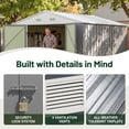 thumbnail image 4 of Homall, Metal Storage Shed 10x12FT Outdoor Tool Shed Gray for Yard, Garage, Workshop & Storage, 4 of 8