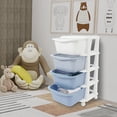 thumbnail image 3 of Gradient Blue PP Plastic 36x36x72cm
4-Storey Storage Cabinet With Wheels Large-Capacity Storage Cabinet, 3 of 11