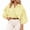 Yellow, variant on Women's Yarn-Dyed Cotton Gingham Blouse, Button Split V Neck Plaid Shirt with Drop Shoulders, Smocked Puff Sleeves, Sizes S-XL