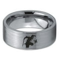thumbnail image 2 of Tungsten Ninja Star Throwing Martial Arts Band Ring 8mm Men Women Comfort Fit Gray Flat Cut Brushed Polished, 2 of 4