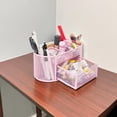 thumbnail image 5 of Organizador de escritorio con portalápices y accesorios que ofrece 8 compartimentos y 1 cajón para el hogar (rosa flor de cerezo), 5 of 5