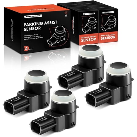 A-Premium 4-PC Rear Reverse Backup Parking Aid Assist Sensor Compatible with Jeep, Dodge, Chrysler & Ram Models - Grand Cherokee, Liberty, Ram 1500 2500 3500, Grand Caravan, Charger, Journey, Durango