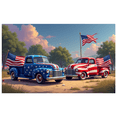 thumbnail image 3 of Vintage Truck Banner Patriotic Stars Stripes Design Pickup Decoration Outdoor Display for Car Enthusiasts National Holidays, 3 of 8