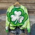 thumbnail image 6 of Levmjia Womens Sweatshirts Fashion Loose Round Neck Solid Color Long Sleeve St. Patrick's Day Printed Casual Shirt Holiday Breathable Comfortable Work Home Wear, 6 of 7