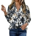 thumbnail image 5 of Horkkom Long Sleeve Blouses for Women Dressy Floral Printed Button Down Shirts Business Casual Work Tops S, Gifts for Women, 5 of 6