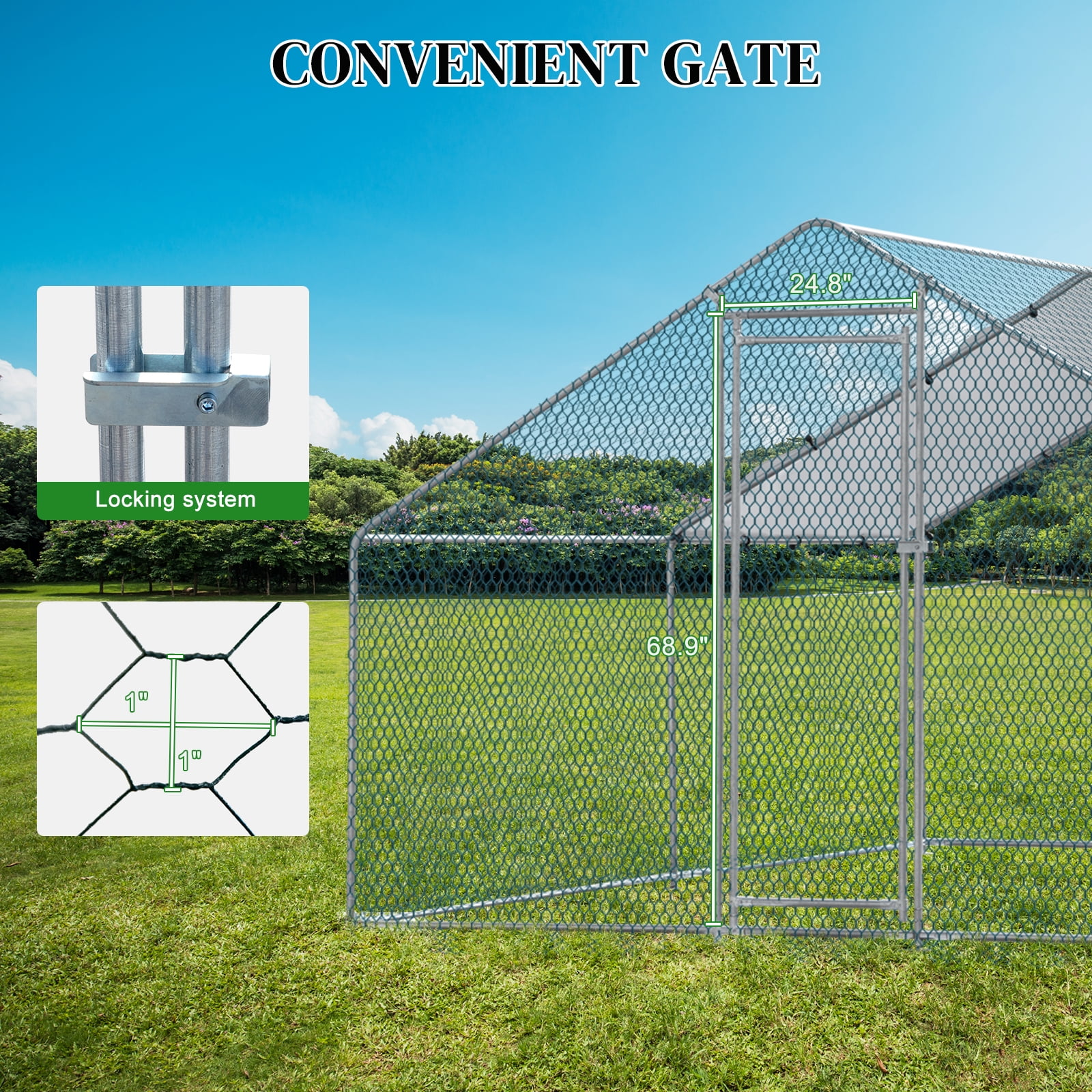 Zimtown 13 x 10 ft Chicken Coop Large Metal Chicken Cage House Hen House Rabbit Hutch Poultry Cagem