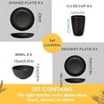 thumbnail image 4 of 16PCS Wheat Straw Large Size Dinnerware Set, Service for 4, Lightweight Kitchen Accessories, Unbreakable Modern Dish Set-Plate/Dessert Plate/Bowl/Cup, Dishwasher Safe, Best Gifts (Gray), 4 of 7