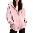 thumbnail image 4 of Zip Up Hoodies Womens Oversized Soft Comfy Layering Athletic Sweatshirts with Pockets Casual Track Jacket Drawstring Long Sleeve Sweatshirt, 4 of 7