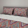 thumbnail image 2 of Tribal Comforter & Sham Bedding Set, Retro Diagonal Ethno Pattern with Geometric Shapes Art, 3 pcs Duvet Set Microfiber Filling Quilt, 5 Sizes, Purple and Teal, by Ambesonne, 2 of 4