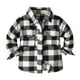 thumbnail image 1 of Gibobby Camisa&nbsp;Vaquera Chaqueta de camisa de franela para niños pequeños, chaqueta a cuadros de manga larga con solapa y botones, chaqueta con bolsillos para bebés y niñas, ab(Negro, 2-3 Años), 1 of 5