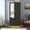Black, variant on Blotout 70" Armoire Wardrobe Closet with Mirror, LED Wardrobe Armoire with 2 Drawers, 4 Door Wood Armoire Storage with Hanging Rods and Multi-Layer Shelves