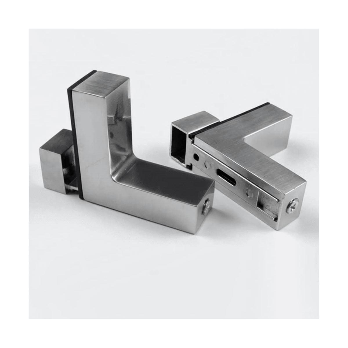 4Pcs Solid Metal Adjustable Wood/Glass Shelf Bracket Wall Mount, Brushed Silver