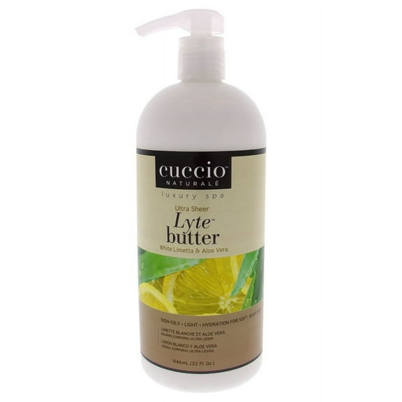 Cuccio Naturale Ultra Sheer Lyte Butter - White Limetta and Aloe Vera Body Butter 32 oz