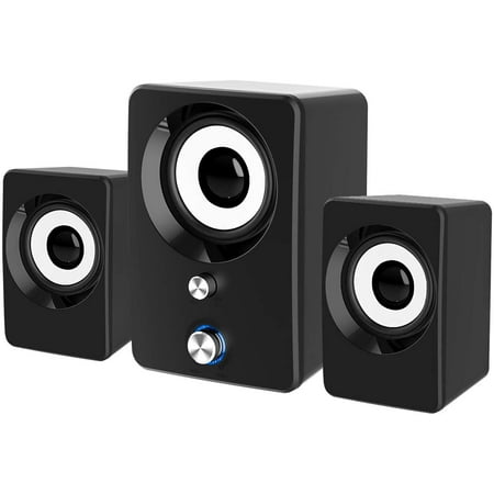 Marboo Wired Computer Speakers with Subwoofer 2.1 for Desktop, Laptop, USB Powered and 3.5mm-Aux