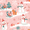 Pink Christmas Snowman, variant on FORMRS 1-Subject Spiral Notebook 8" x 5" College Ruled 60 Refillable Sheet A5 Hard Cover, Doodle Pattern