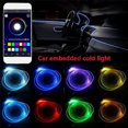 thumbnail image 2 of 6 in 1 RGB LED Atmosphere Car Light Interior Ambient Light Fiber Optic Strips Light By App Control, 2 of 5