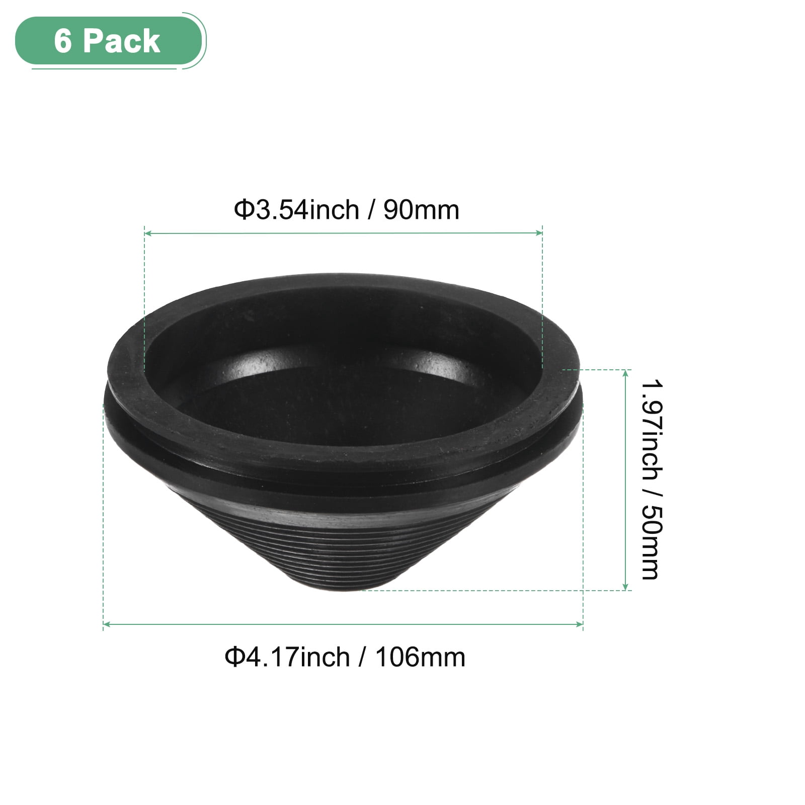 Uxcell 6-Pack Rubber Grommets for Wiring 100mm Tower Shaped Grommet