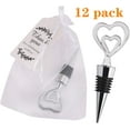 thumbnail image 3 of 12PCS Valentine's Day Bridal Shower Favors for Guests,Nurses Gift Ideas Silver Heart Wine Bottle Stoppers Summer Holiday Birthday Gifts Wedding Souvenirs Party Supplies (Sliver Heart,12), 3 of 5