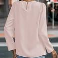 thumbnail image 4 of CHUMUD Women's Dressy Business Casual Tops, Crew Neck Pleated Long Sleeve Shirts, Office Work Blouses, Spring Fall Outfits, 4 of 5