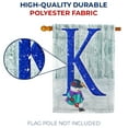 thumbnail image 4 of America Forever Winter Monogram Letter K House Flag Vertical Double Sided 28 x 40 inches Snowman in Winter Holiday Seasonal Flags for Outdoor, Yard, Porch Decoration, Merry Christmas House Flag, 4 of 5