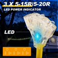 1.5ft 20A Generator Power Cord Adapter L5-20P to 3X 5-15R/5-20R with ...