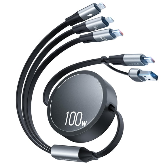 Cable retráctil 6 en 1 de carga rápida de 100 W CAFELE