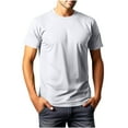 thumbnail image 2 of HOMADLES Mens Tee Summer Gym Crewneck Solid Lightweight Loose Athletic Pullover Short Sleeve White 2XL, 2 of 7