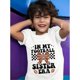 thumbnail image 3 of Girls' "in My Football Sister era" Graphic Tee - White Shirt With Brown Footballs, Sisters - Soft Knit Casual Sports Fan outfit - Machine Washable Birthday or Game Day Gift For Young athletes, 3 of 8