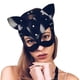 thumbnail image 3 of Máscara de gato para mujer, máscara de media cara con orejas de gato de cuero, accesorio para disfraz de cosplay, rojo, rojo, 3 of 5