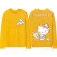 thumbnail image 1 of Camiseta de manga larga con articulación de Hello Kitty para mujer, Top periférico de Catone, ropa de algodón puro para niñas, 1 of 7